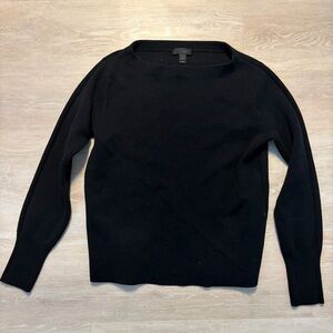 J. Crew Black Merino Crewneck Sweater